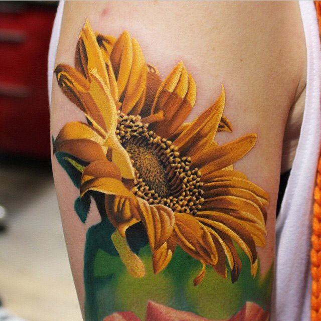 80+ Bright Sunflower Tattoos - Designs & Meanings for Happy Life (2019)