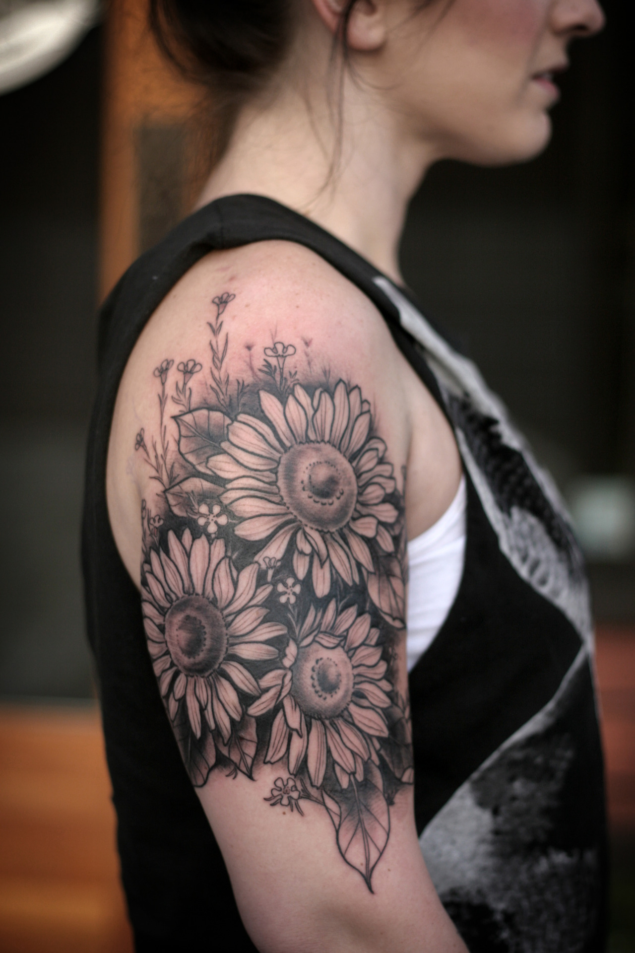 80+ Bright Sunflower Tattoos - Designs & Meanings for Happy Life (2019)
