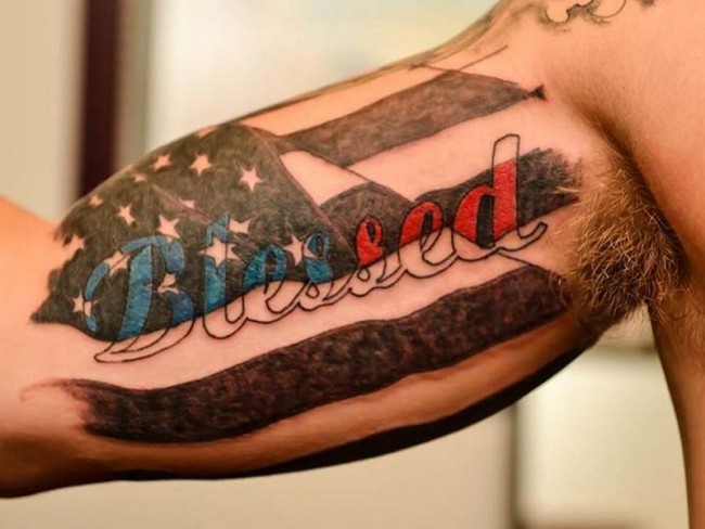 American flag tattoo