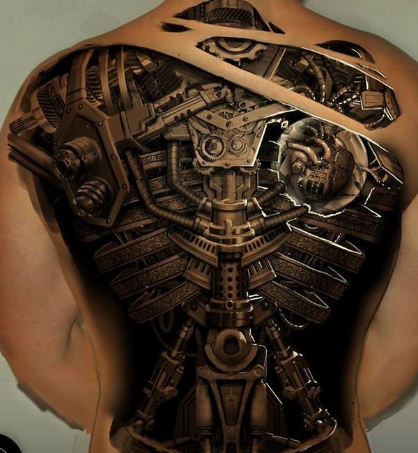 Realistic tattoo inspired by h.r. giger's biomachine on Craiyon