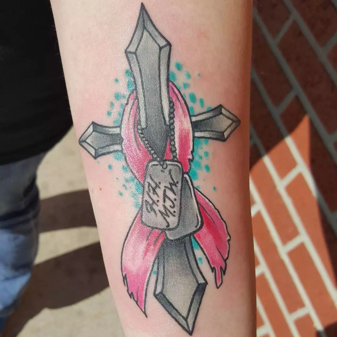 Types of cancer ribbon tattoos.
