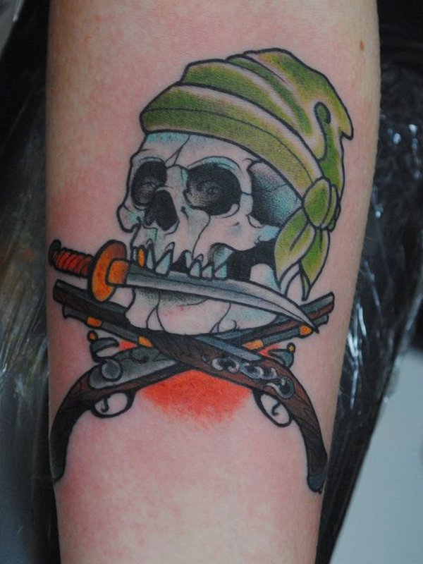 traditional jolly roger tattoo