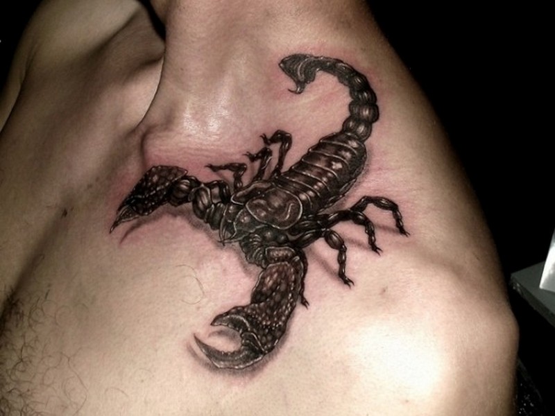 realistic #scorpion #tattoo #on #the #side #of #the #neck… | Flickr