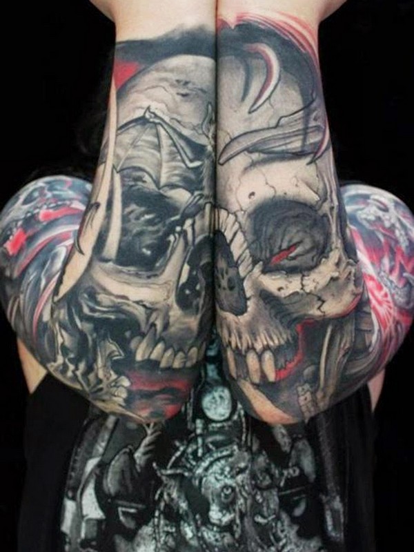 skull wrist tattoo for girls