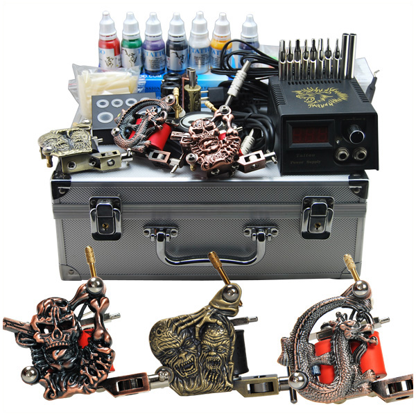 Complete Tattoo Kit 2 Machine Tattoo Gun Power Supply Needles 20 Inks L3   Amazonin Beauty