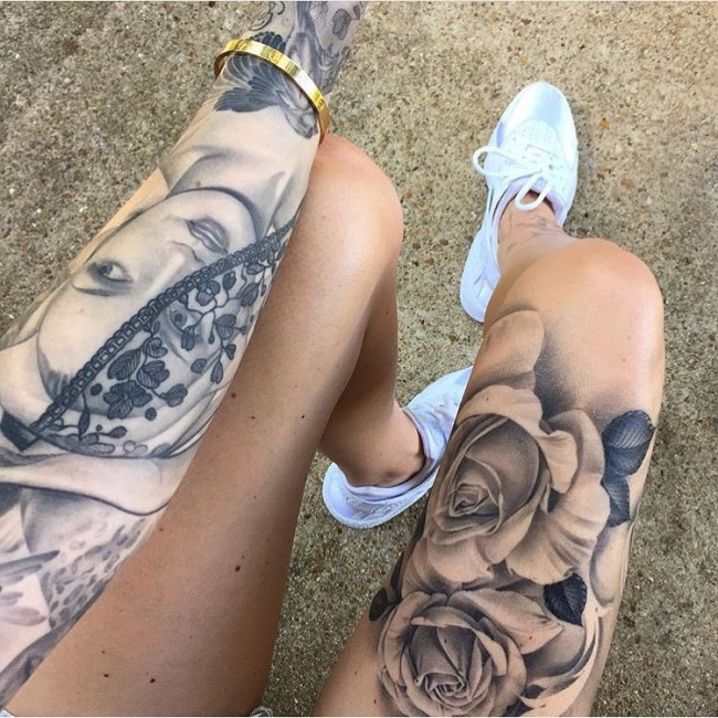 thigh tattoos