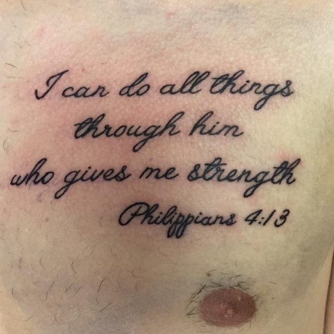 tattoos on chest for men bible verses