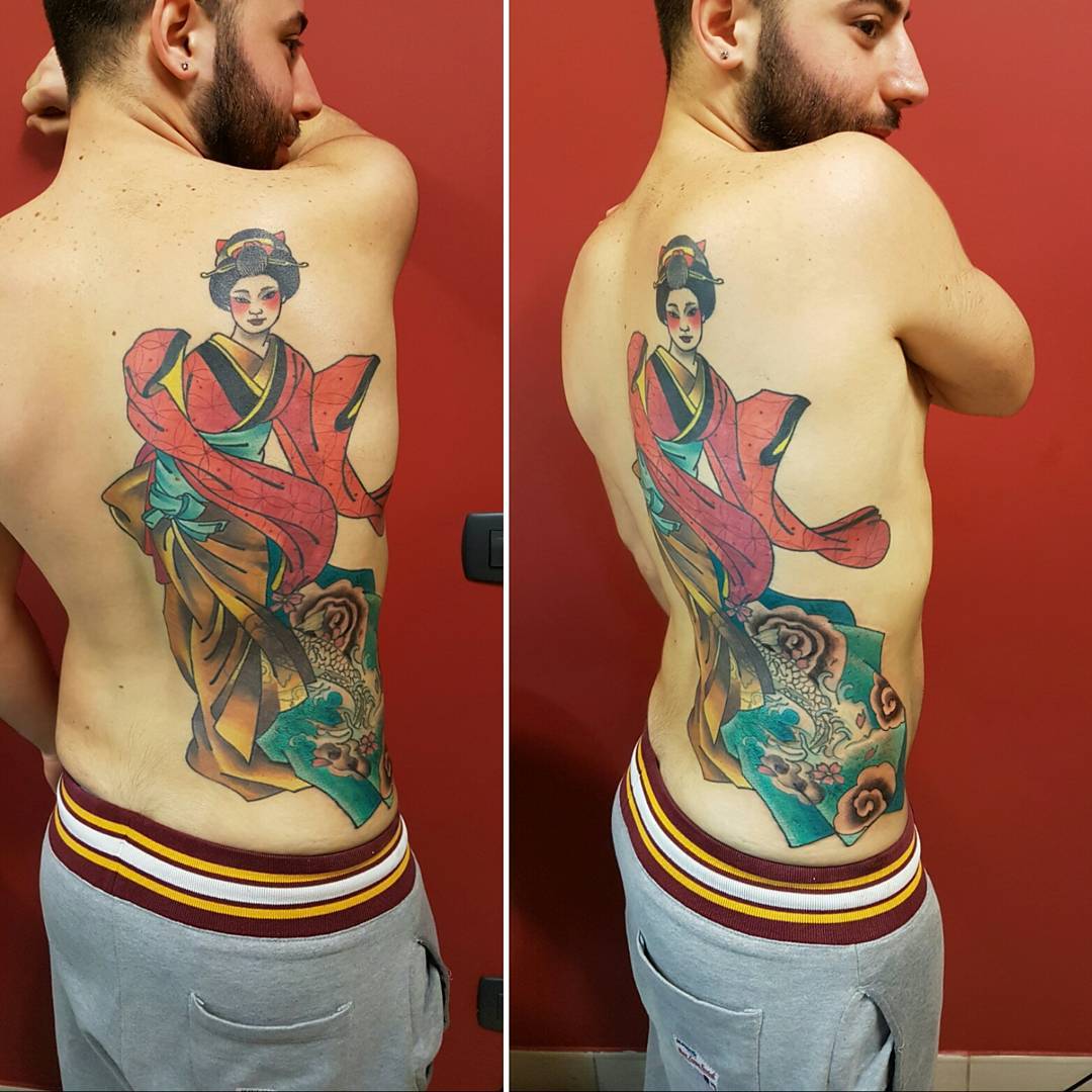 70+ Colorful Japanese Geisha Tattoos - Meanings and Designs (2019)