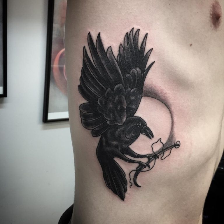 75+ Best Raven Tattoo - Designs & All Meanings (2019)