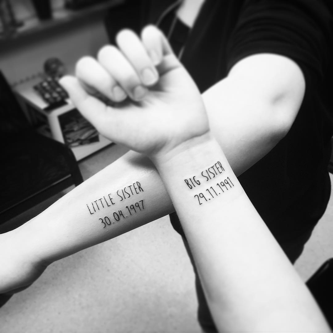 Татуировки для сестер старшая и младшая