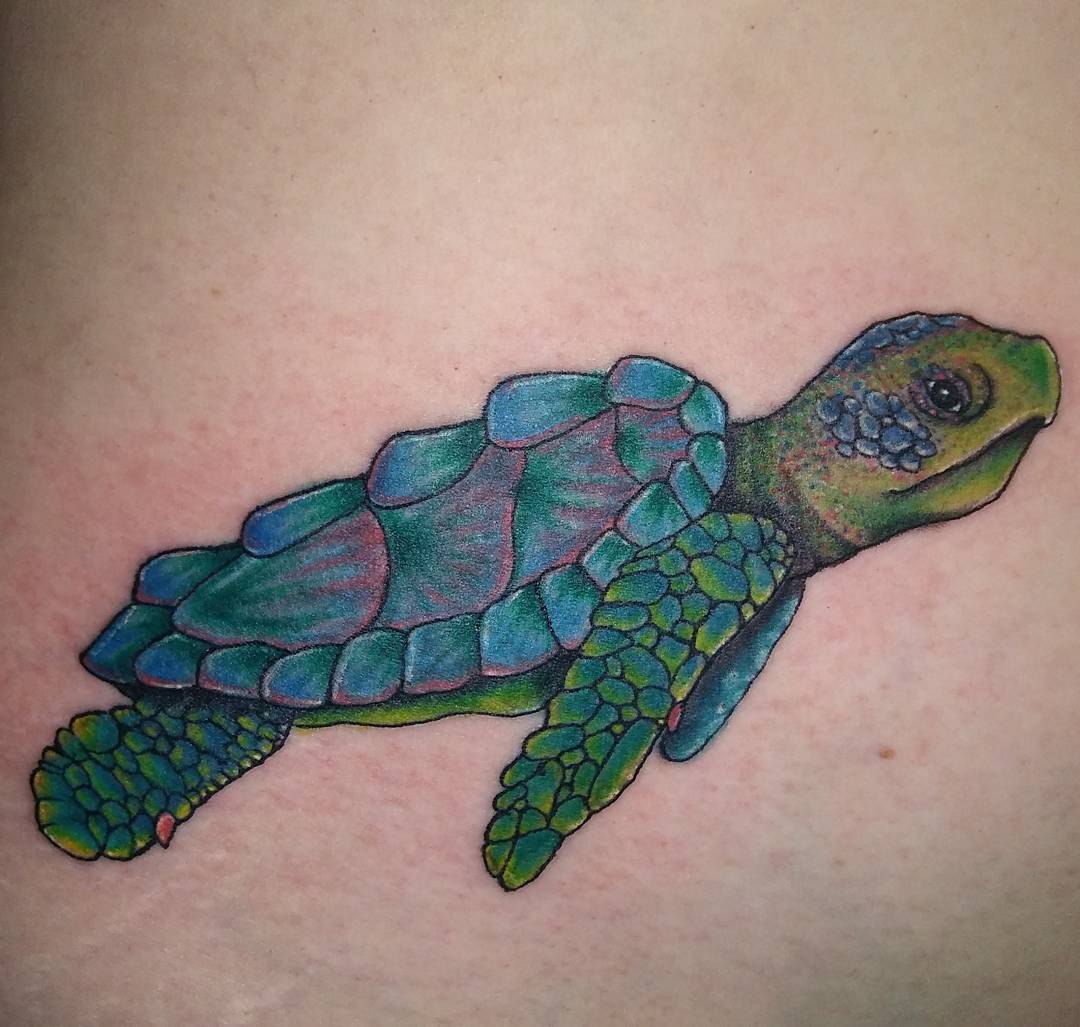 travel turtle tattoo