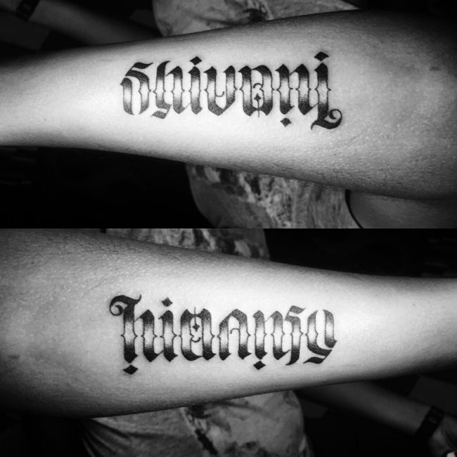 ambigram tattoo