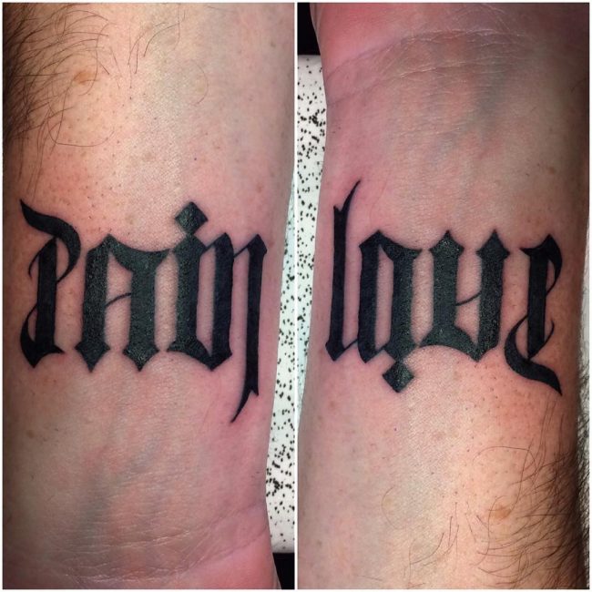 ambigram tattoo