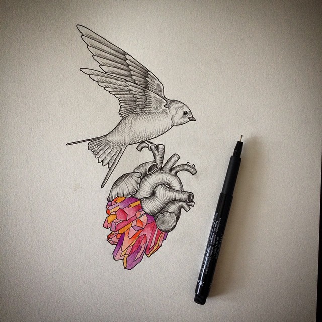 heart tattoo designs in pencil