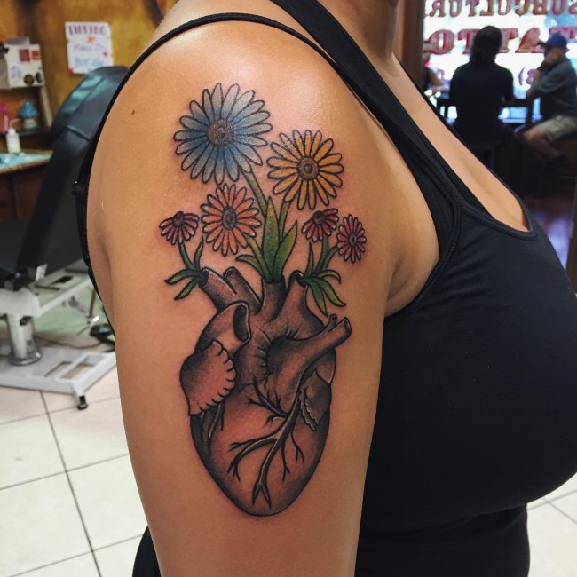 anatomical heart tattoos