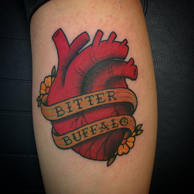 new school anatomical heart tattoos