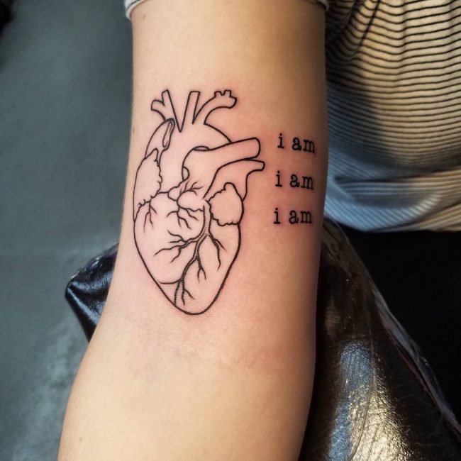 human heart tattoo