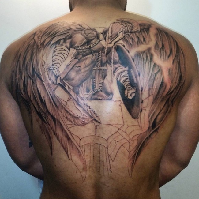 male guardian angel tattoo designs