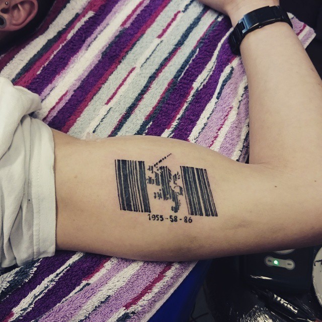 barcode tattoo wrist