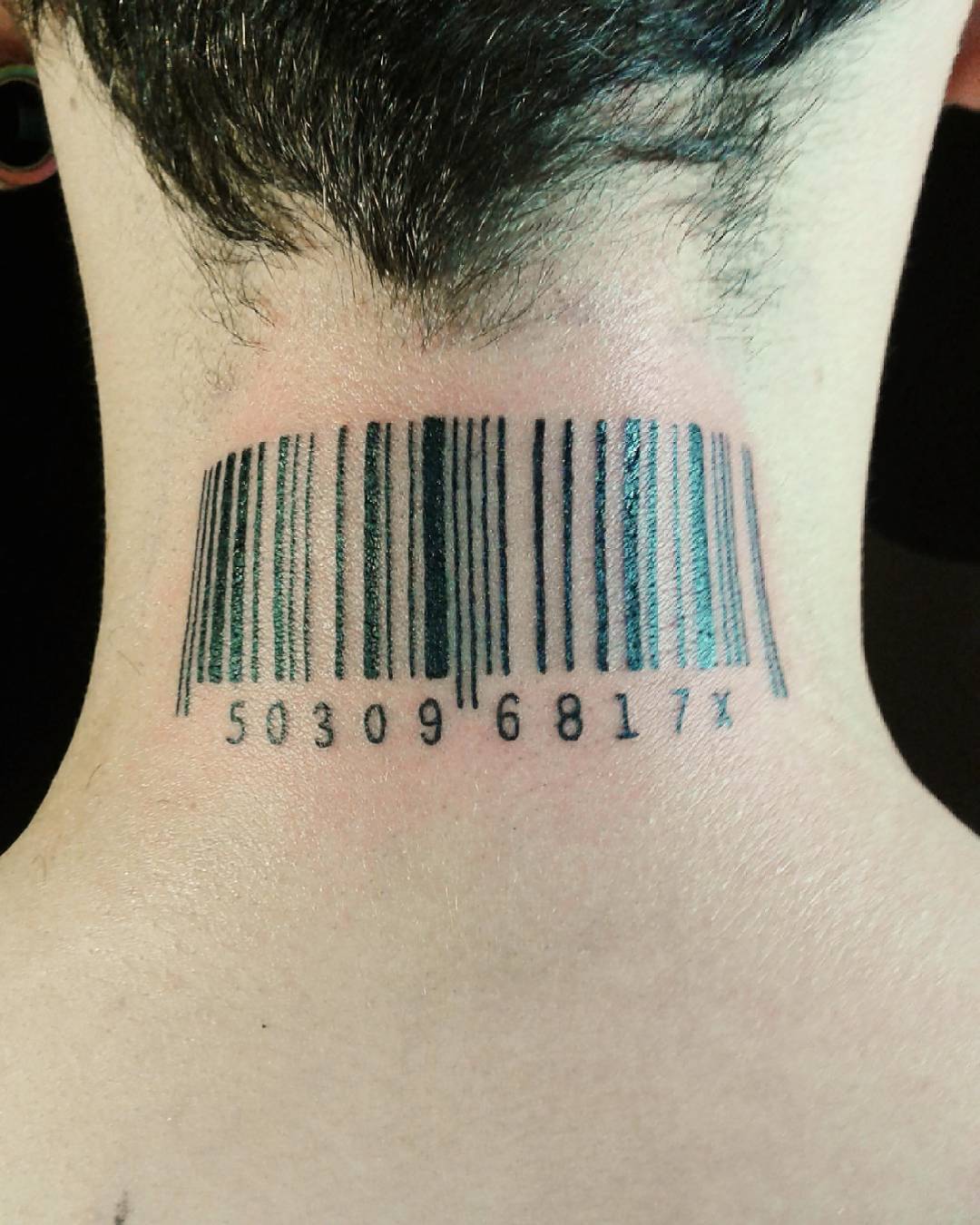 Barcode Tattoo Neck