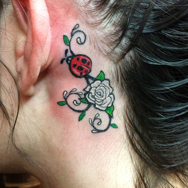 behind the ear tattoos