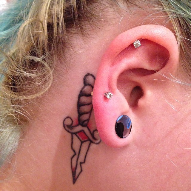 behind the ear tattoos