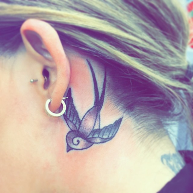 behind the ear tattoos