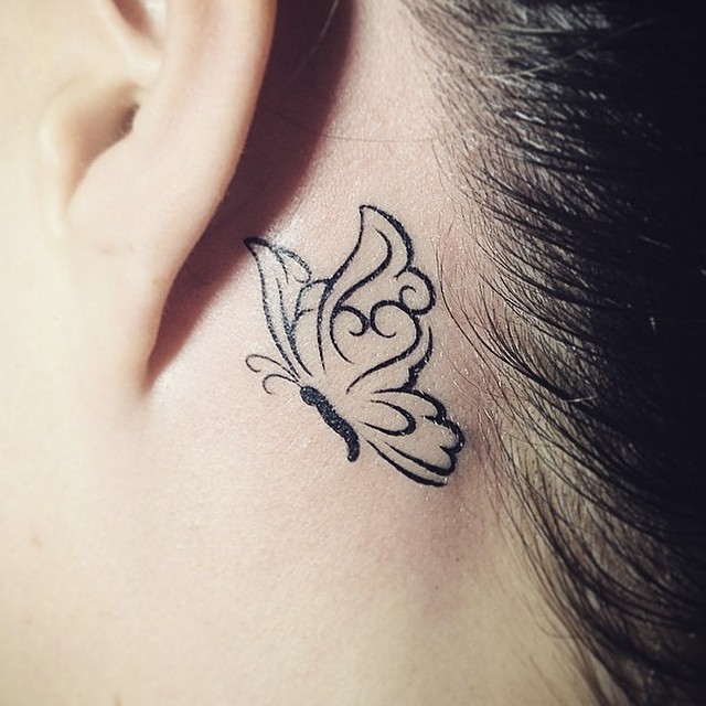 behind the ear tattoos