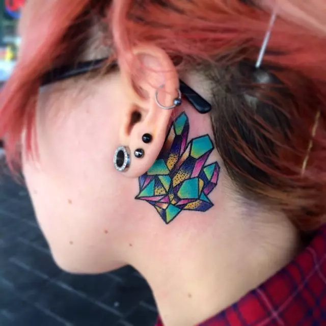 semicolon tattoo behind ear