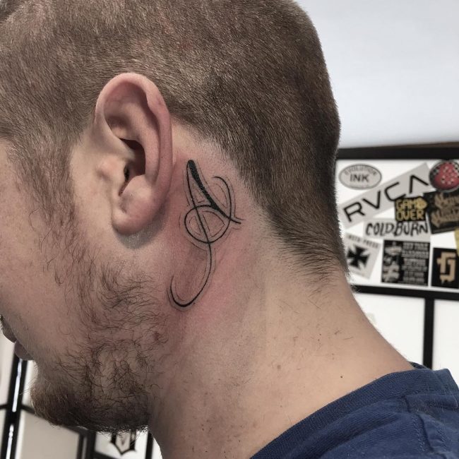 Behind Ear Tattoos For Guys