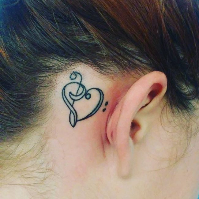 behind the ear tattoos