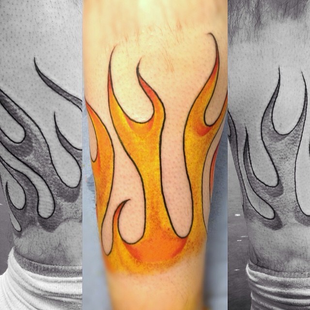 Tattoo Fire Flames Designs Simple Man Stock Vector (Royalty Free) 524516695  | Shutterstock