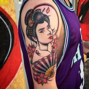 70+ Colorful Japanese Geisha Tattoos - Meanings and Designs (2019)