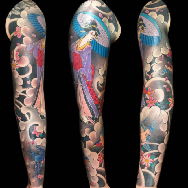 70+ Colorful Japanese Geisha Tattoos - Meanings and Designs (2019)