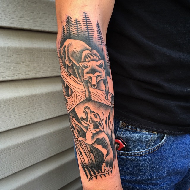 Forearm Hunting Tattoo - Temu