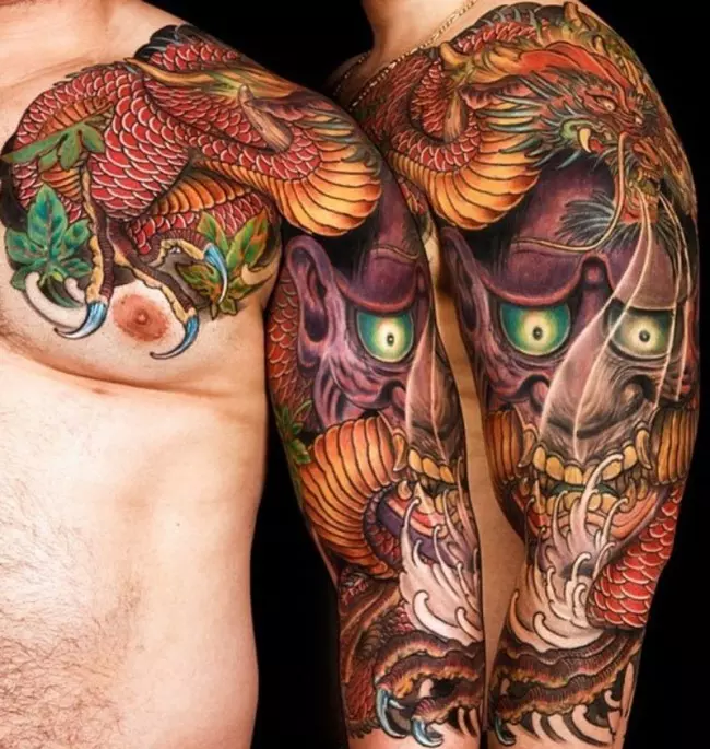 Japanese mask tattoos 