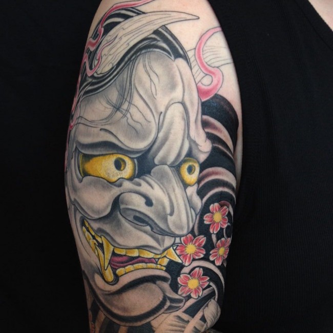 Japanese mask tattoos 