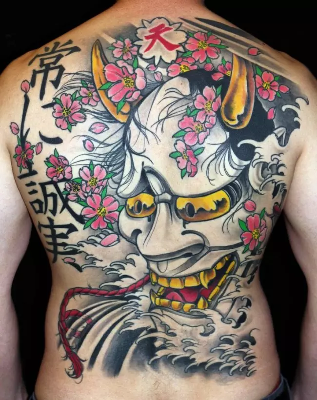 Japanese mask tattoos 