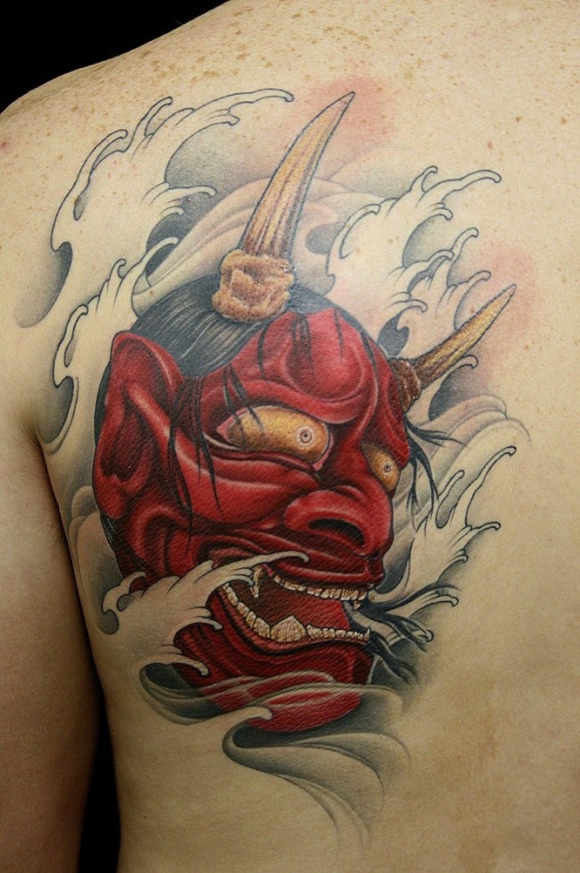 Japanese mask tattoos 