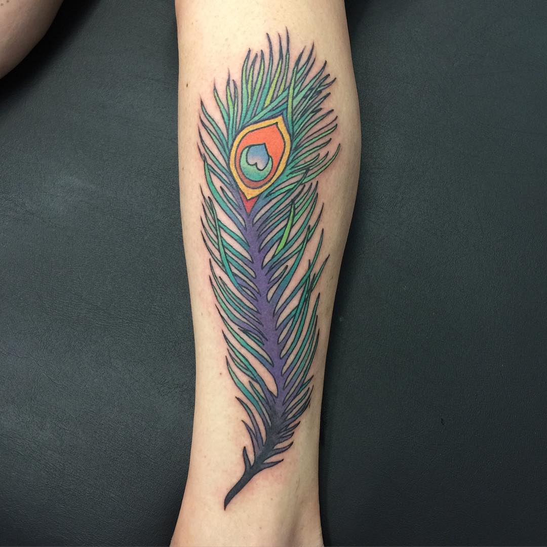 35 Colorful Peacock Feather Tattoo - Meaning & Designs (2018)