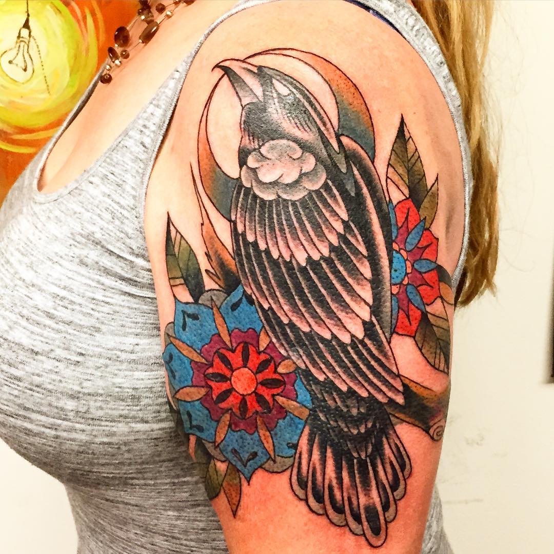 75+ Best Raven Tattoo Designs & All Meanings (2019)