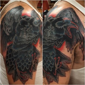 75+ Best Raven Tattoo - Designs & All Meanings (2019)