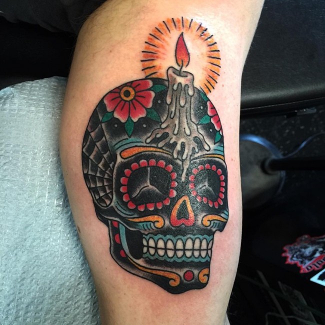 traditional skull tattoos designs