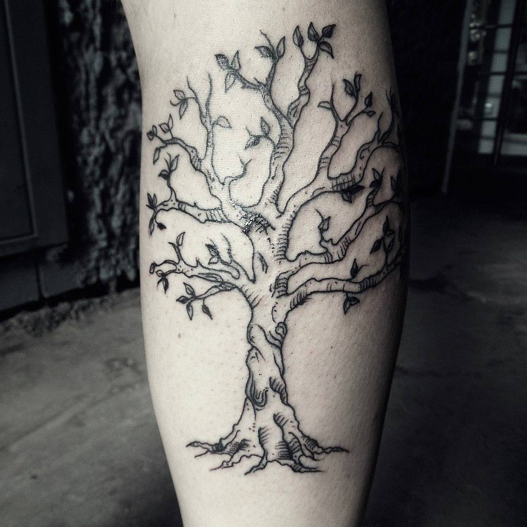 Оливковое дерево тату