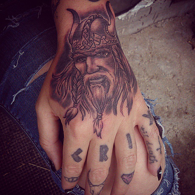 viking head tattoo