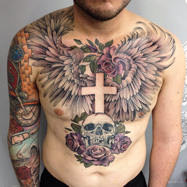 Infinite Tattoo greenfield park  Cross and angel wings by Nico  Facebook