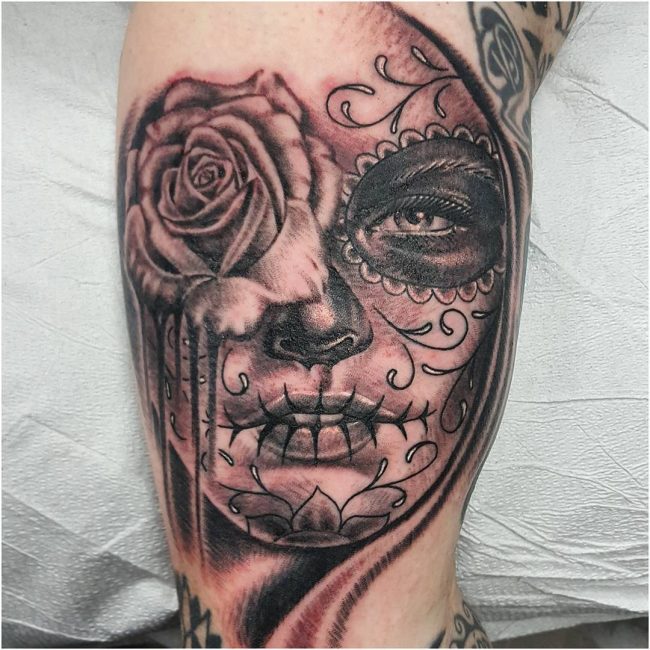 Top 96+ Images Day Of The Dead Husband And Wife Tattoos Sharp