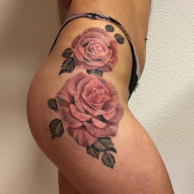 rose hip tattoos for women