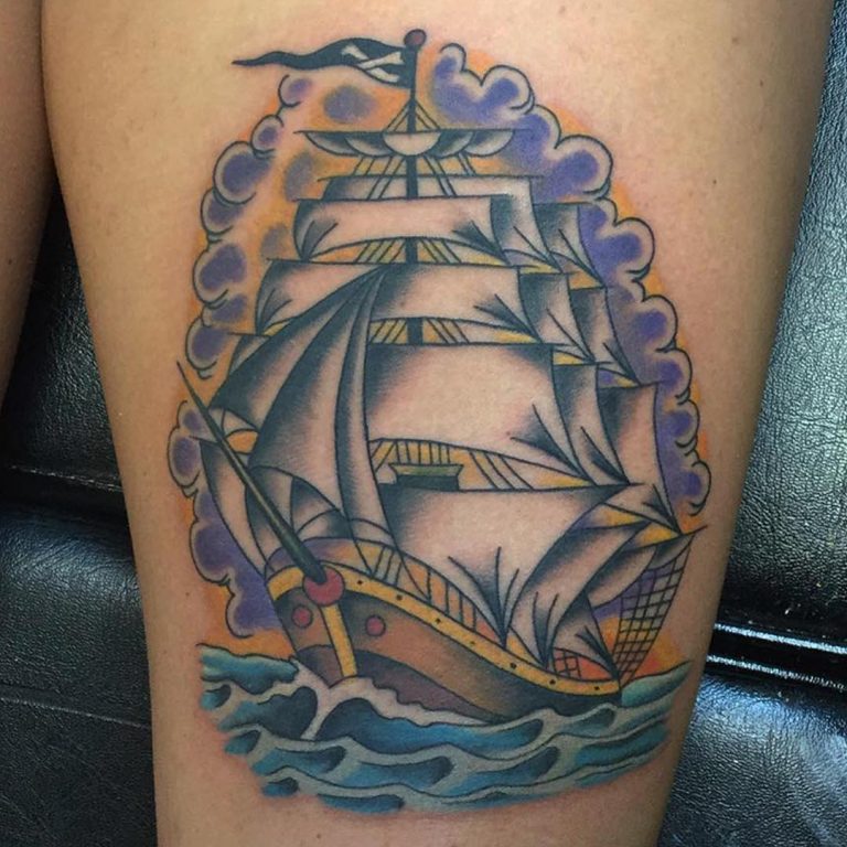 95+ Best Pirate Ship Tattoo Designs & Meanings - (2019)
