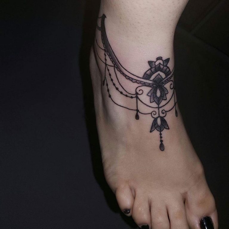 115+ Best Ankle Bracelet Tattoo - Designs & Meanings 2019